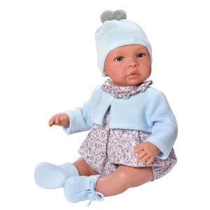 LEO RANITA FLORES GRIS CHAQUETA CELESTE