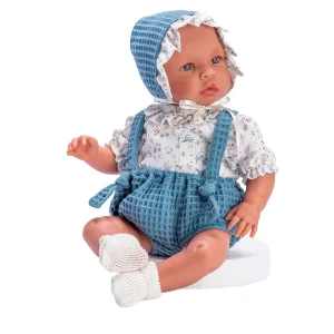 LEO CAMISA FLORES PANTALÓN CON TIRANTES AZULÓN