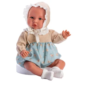 LEO BOMBACHO FONDO AZUL FLORES NARANJAS