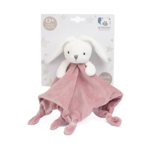 DOUDOU CONEJITO BLANCO Y ROSA 25X25 CM