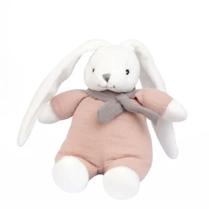 CONEJO MUSELINA ROSA 20CM