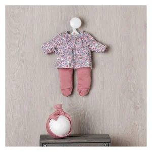 CONJUNTO GORDI CAMISA FLORES POLAINA Y DIADEMA ROSA