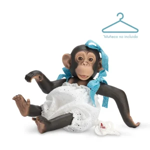 PELELE LOLA LA CHIMPANCÉ BLANCO LAZOS PUNTILLA AZUL