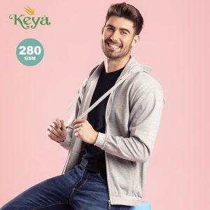 SUDADERA HOMBRE SWZ280 KEYA CON CAPUCHA Y CREMALLERA 5866