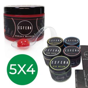 5  TARRINAS DE ESFERIFICACIONES COCTELERIA MOLECULAR 5×4  (150 ESFERAS).