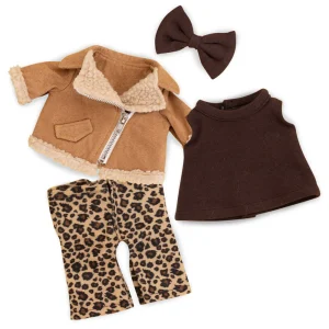 CONJUNTO DE ROPA DE PELUCHE LUCKY DOGGY:TRAJE DE LEOPARDO