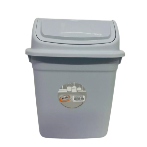 CESTO RESIDUOS 6 LITROS – TAPA BASCULANTE Y ASAS – COLOR GRIS – MAKE
