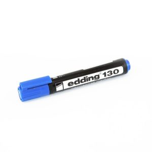MARCADOR EDDING 130 PUNTA BISELADA AZUL