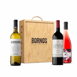 Selección 3 – Caja Madera 3 bot. (La Caprichosa, Señorío de Sarría Nº5 y Lleiroso Reserva)